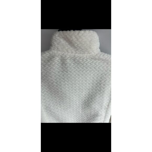 Free 2B White Plush Full Zip Jacket sz M Casual Teddy Spring Transitional Soft - Picture 6 of 12